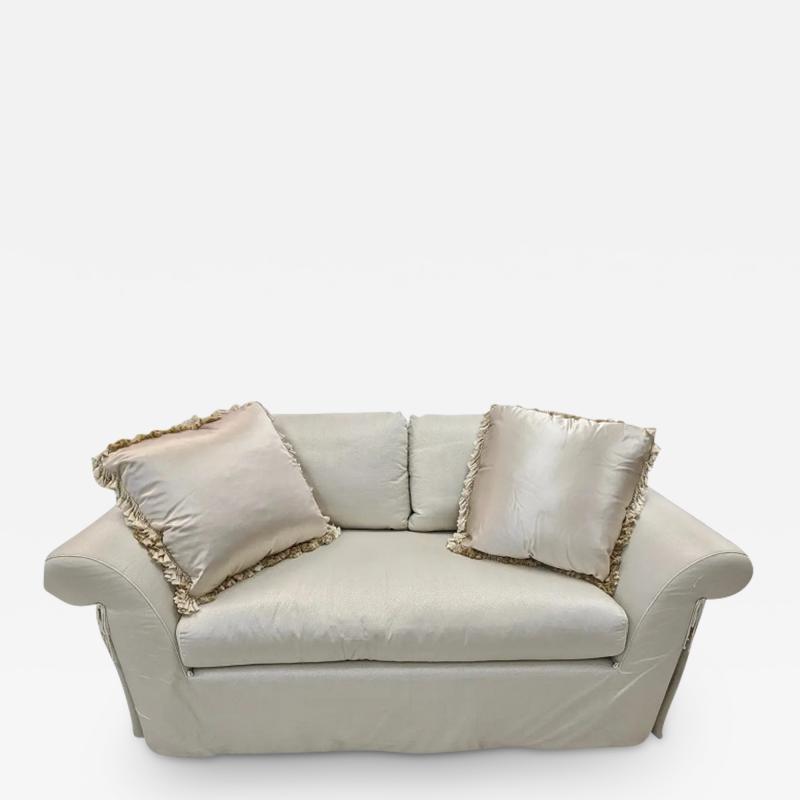 Sally Sirkin Lewis J Robert Scott Silk Upholstered Down Filled Loveseat Sofa