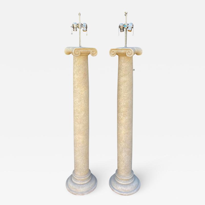 Sally Sirkin Lewis Sally Sirkin Lewis for J Robert Scott Modern Neoclassical Column Floor Lamps