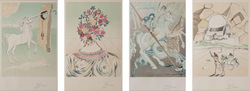 Salvador Dal Salvador Dal Signed Lithographs Retrospective Suite 1978 Complete Set of Four