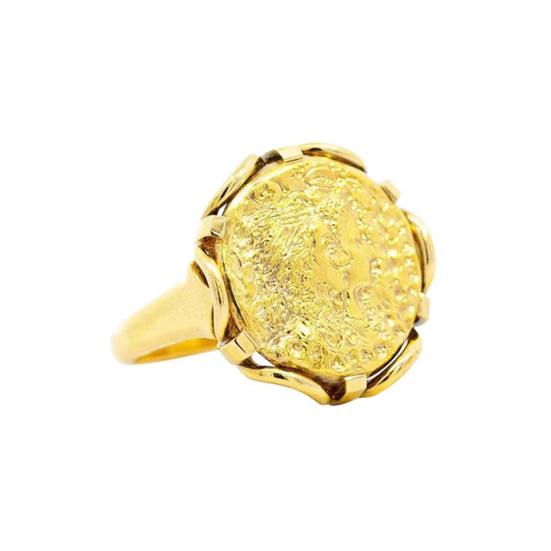 Salvador Dal Salvador Dali For Piaget Dal dOr 22K Gold Coin Ring in 18K Gold Setting