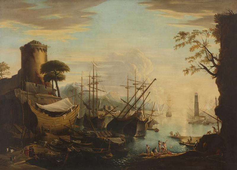 Salvator Rosa Oil painting after Marina del Porto by Salvator Rosa