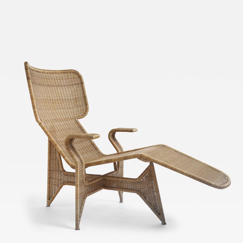 Salvatore Fiume Unique Chaise Longue in Wicker by Salvatore Fiume Italy c 1960