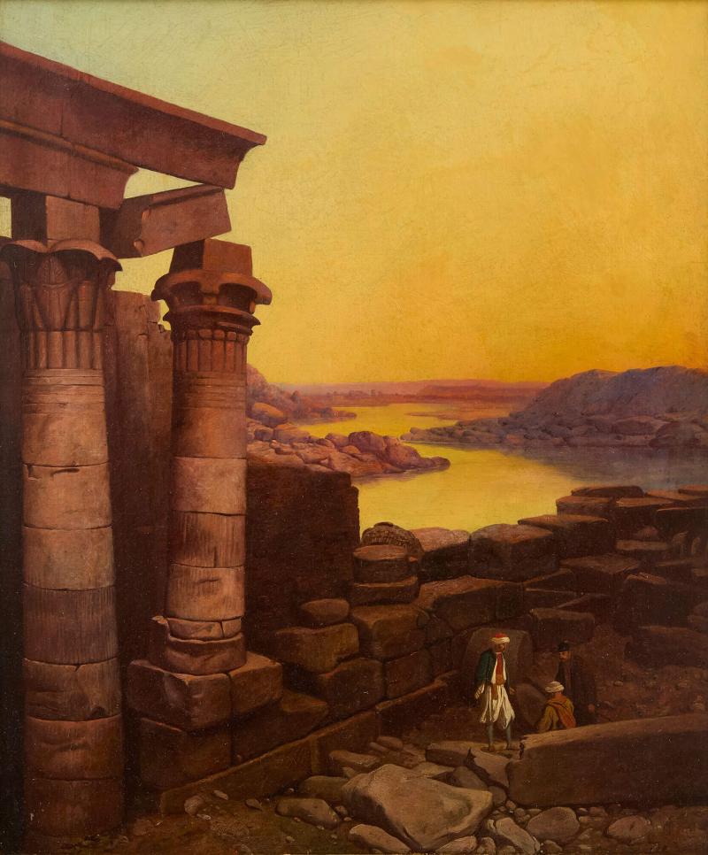 Samuel John Egbert Jones British Orientalist oil painting of Egyptian ruins by Samuel John Egbert Jones
