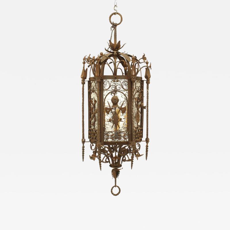 Samuel Yellin Italian Renaissance Wrought Iron Hanging Lantern