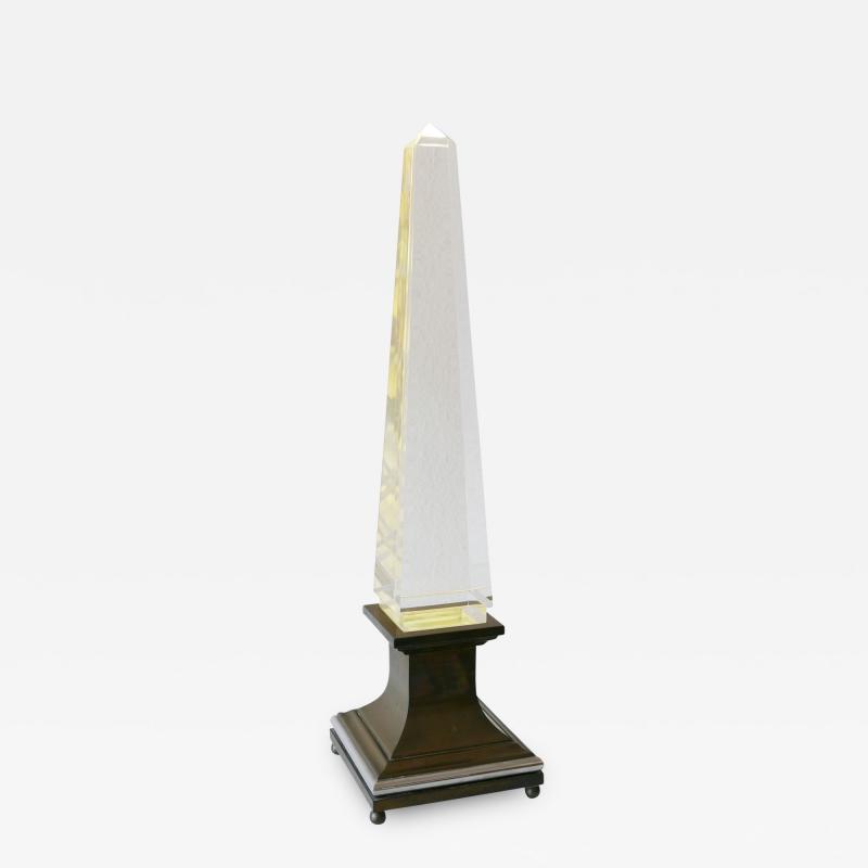Sandro Petti Lucite Obelisk Table Lamp by Sandro Petti for Maison Jansen France 1970s
