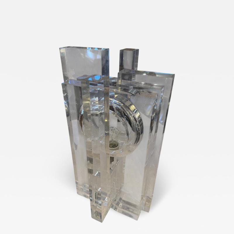 Sandro Petti Table Lamp in Acrylic by Sandro Petti for Maison Jansen 1970