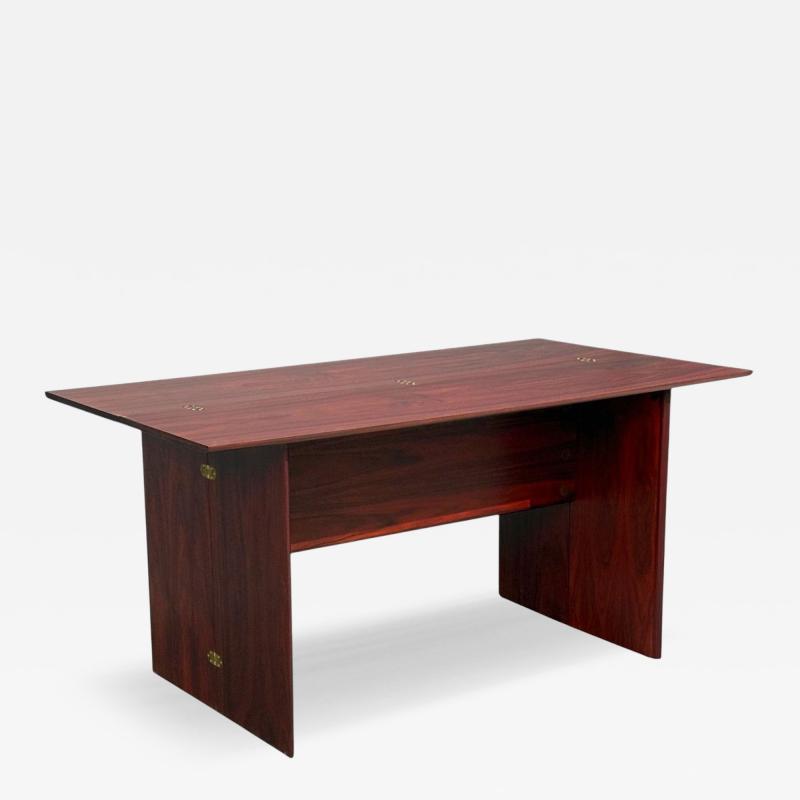 Sannemann Convertible Console or Dining Table Rosewood Brass Denmark 1970s