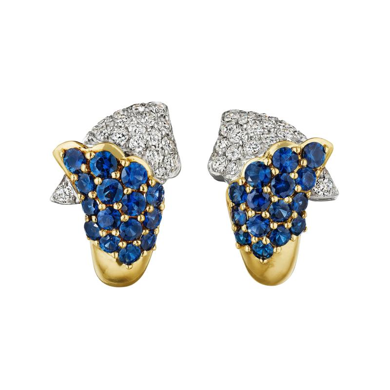 Sapphire and Diamond Clip Earrings
