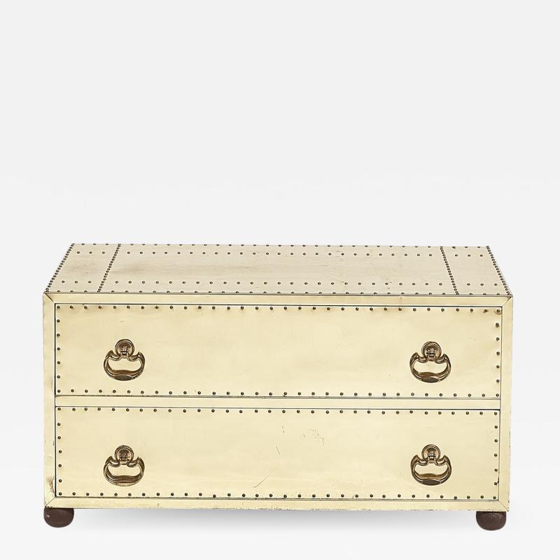 Sarreid Brass Two Drawer Low Chest 1960