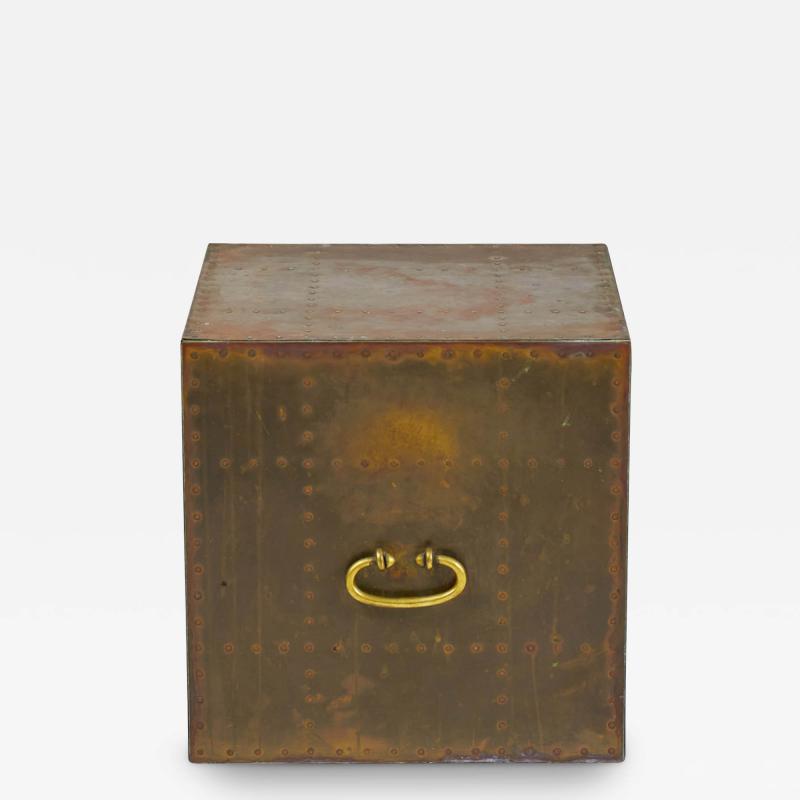 Sarried Ltd Sarreid Ltd Spanish High Style Brass Studded Cube Occasional Table