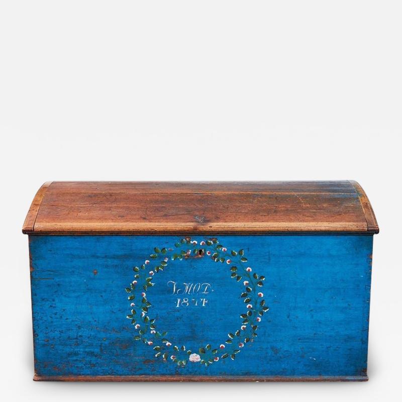 Scandinavian Blue Marriage Chest