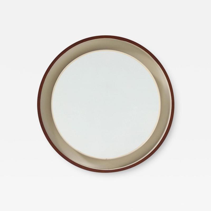 Scandinavian Floating Round Mirror With Light 1990s