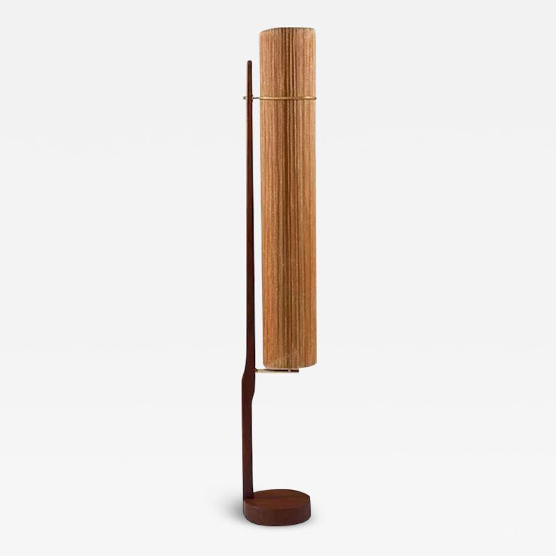 Scandinavian Mid Century Teak and Brass Floor Lamp