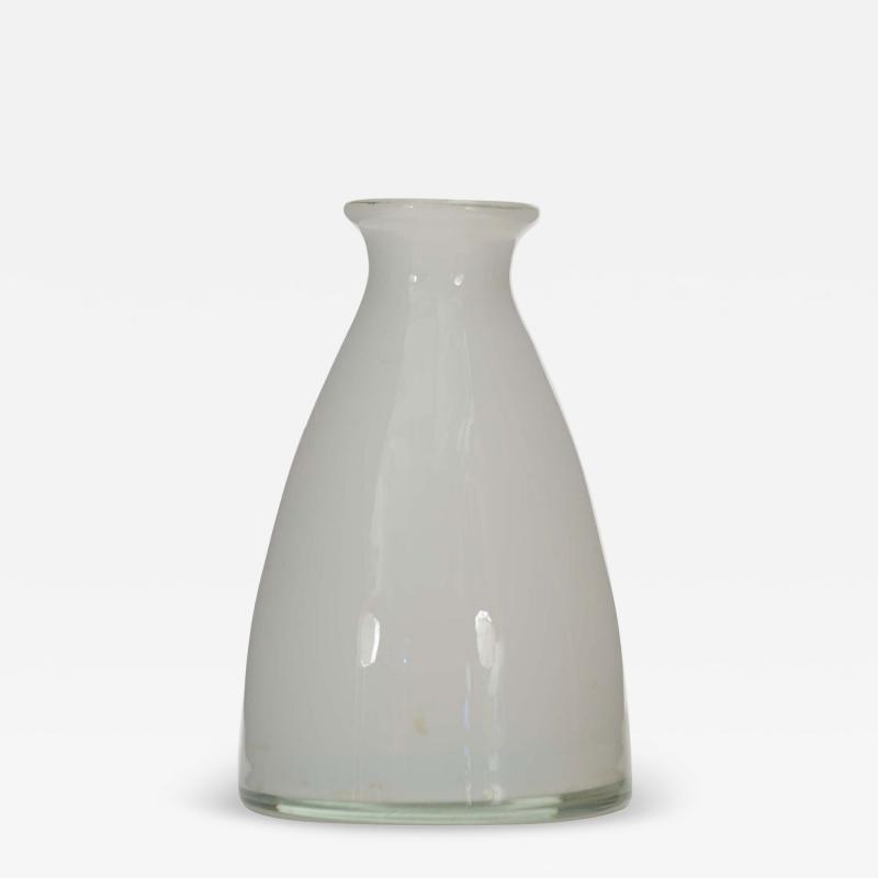 Scandinavian Mid Century White Glass Bud Vase