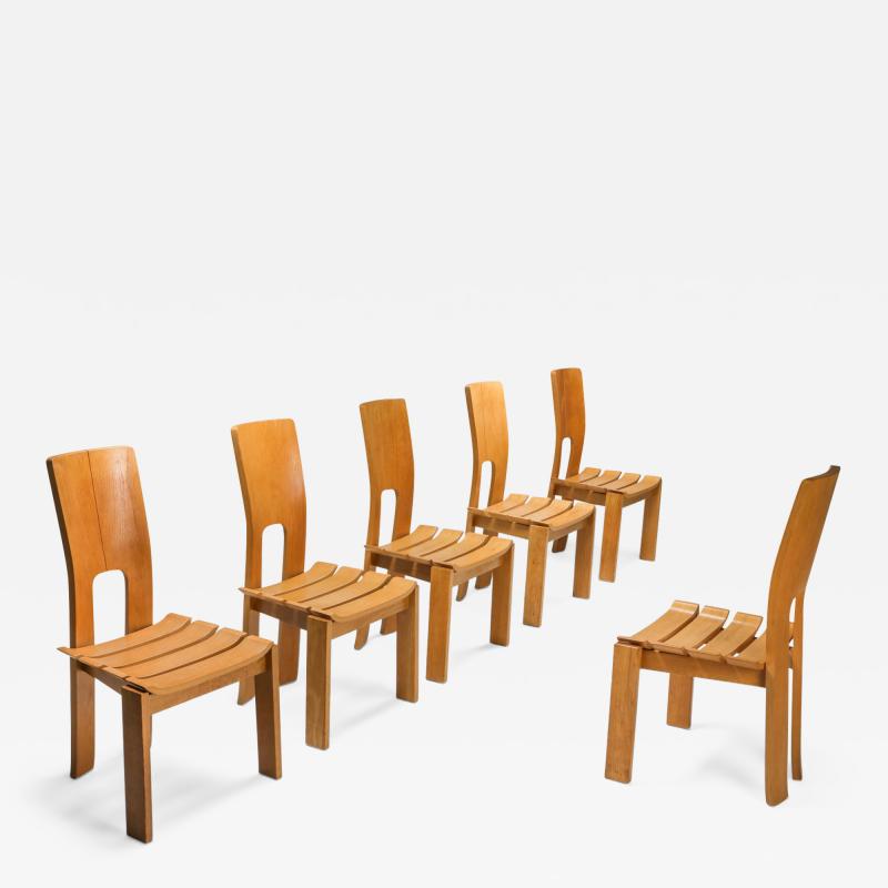 Scandinavian Modern Dining Chairs Set of Six 1970s