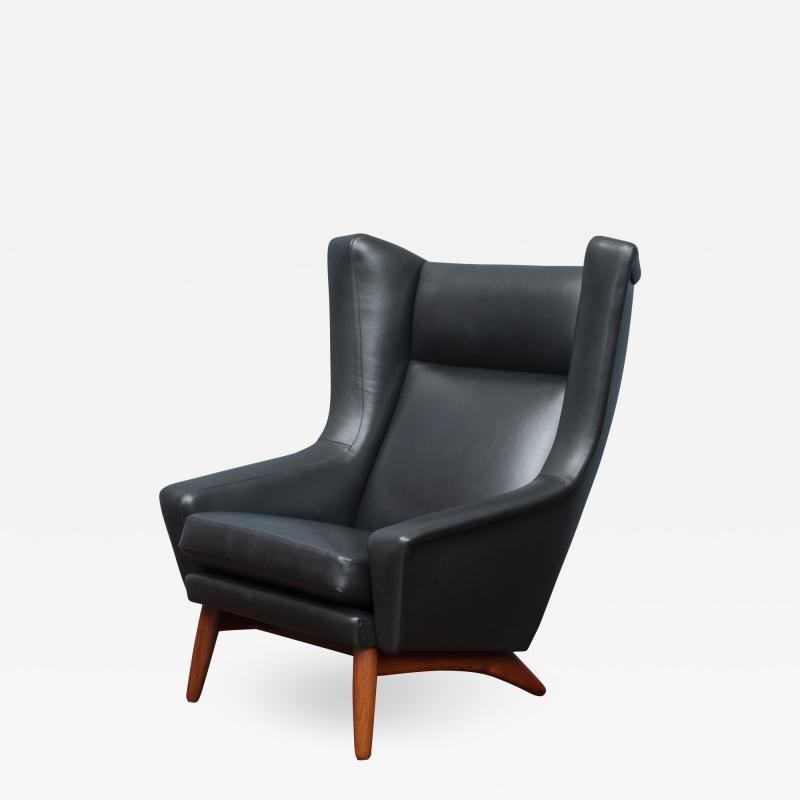 Scandinavian Modern Leather Lounge Chair