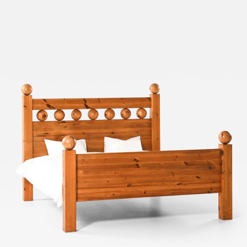 Scandinavian Modern Pine Bed Frame 1970s