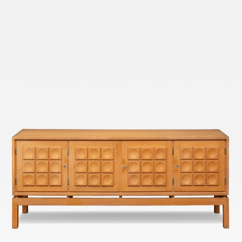 Scandinavian Modern Solid Oak Credenza or Cabinet