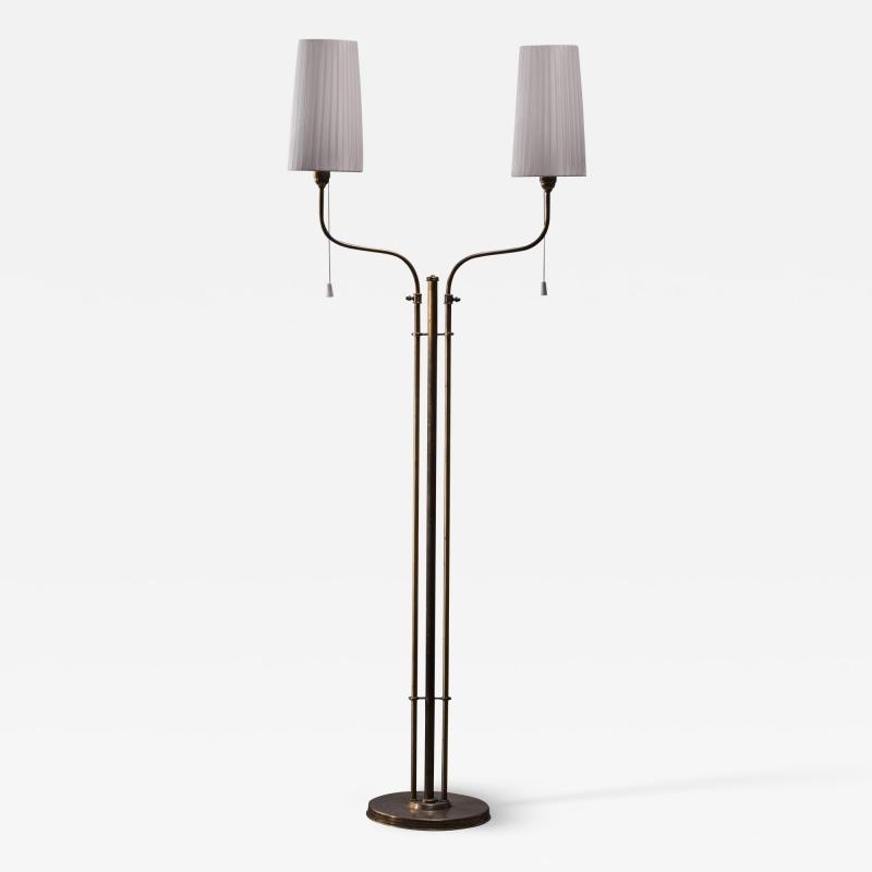 Scandinavian Modern brass floor lamp