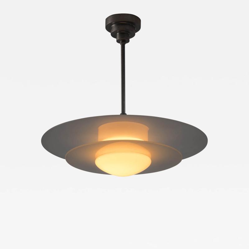 Scandinavian Modern glass Saturn pendant lamp 1930s