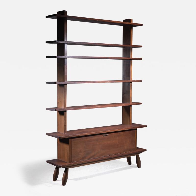 Scandinavian Modern teak bookcase with cupboard