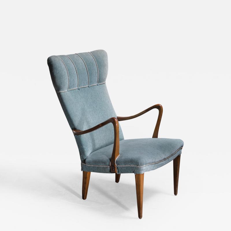 Scandinavian Modern wingback lounge chair