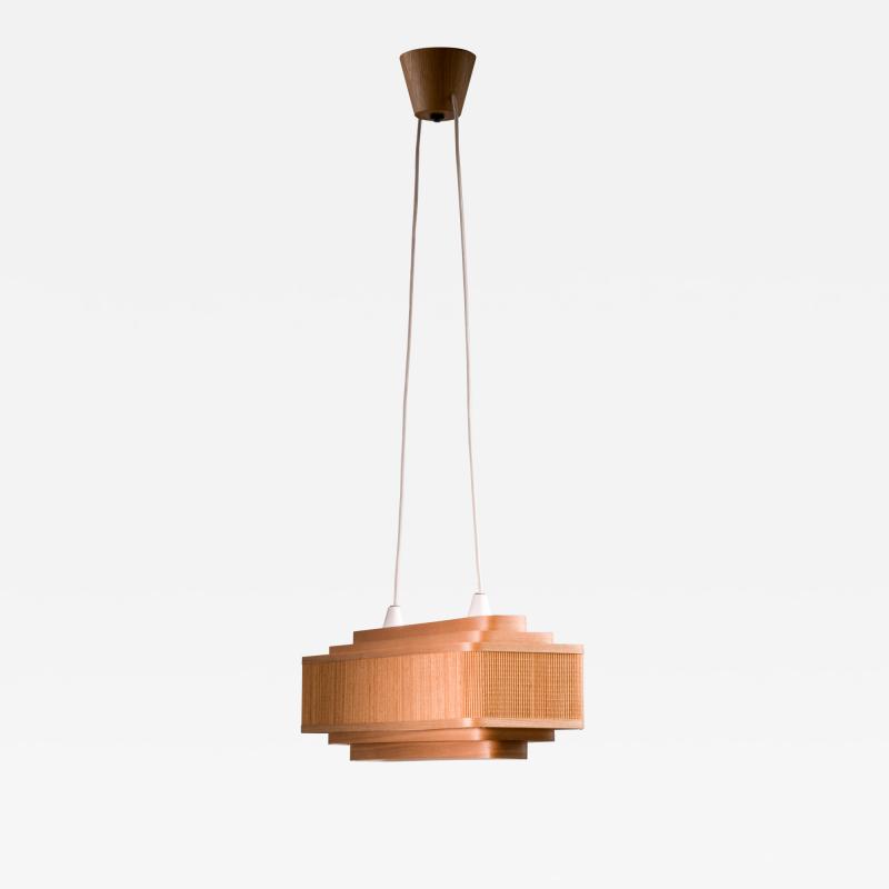 Scandinavian Modern wood and metal pendant