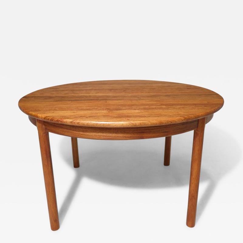 Scandinavian Solid Exotic Wood Round Dining Table with Leaves