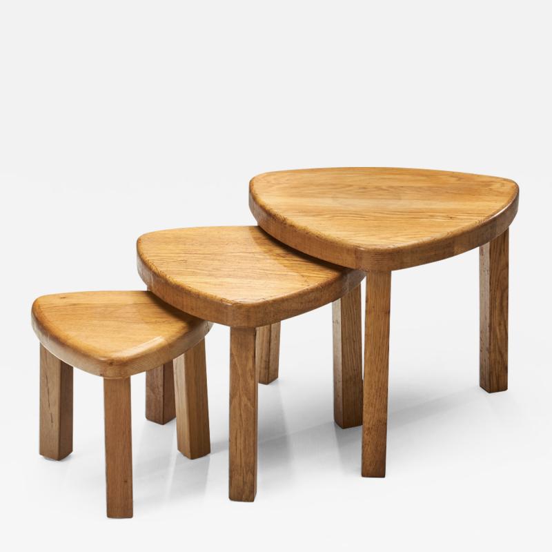 Scandinavian Solid Wood Nesting Tables Scandinavia ca 1970s