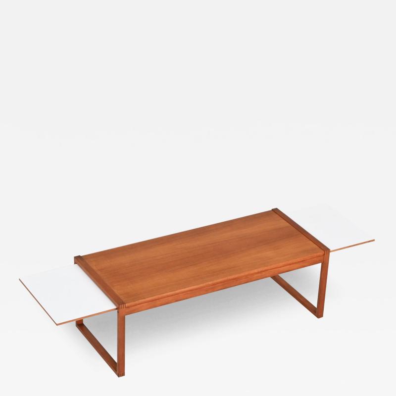 Scandinavian extendable coffee table in teak and white Denmark 1960