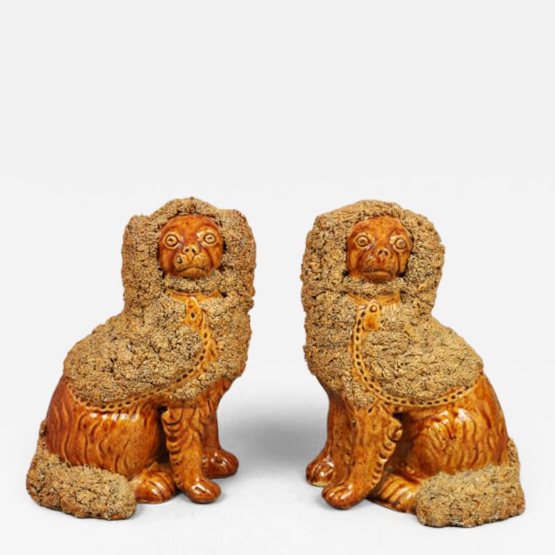 Scarce Pair of Rockingham Glazed Spaniels