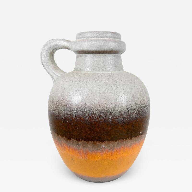 Scheurich Keramik Midcentury Lava Stripe Pottery Art Water Pitcher Jug Vase West Germany