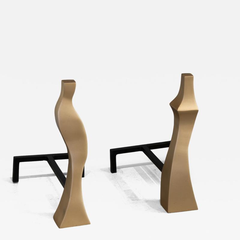 Sculpted Andirons Flame 