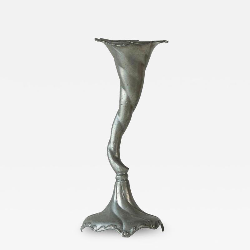 Sculptural Art Nouveau Candle Holder in Pewter 1900