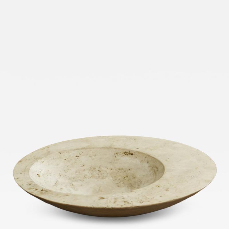 Sculptural Bowl or Centerpiece in Travertine