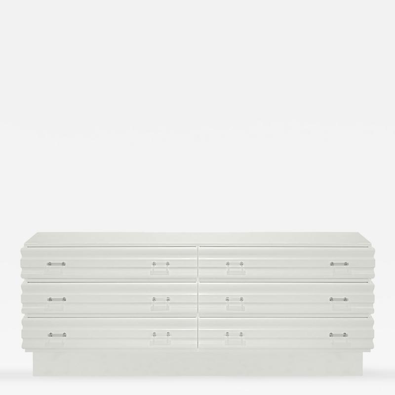 Sculptural Chest of Drawers with Lucite Pulls