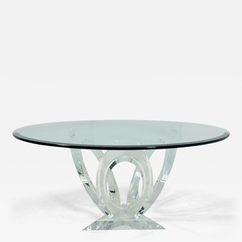 Sculptural Dining Table in Lucite and Glass USA 1970s