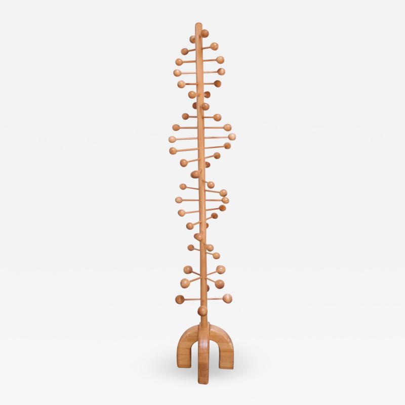 Sculptural Double Helix Maple Coat Tree