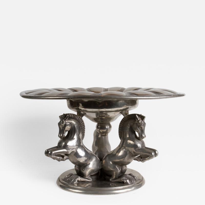 Sculptural French Pewter Centerpiece