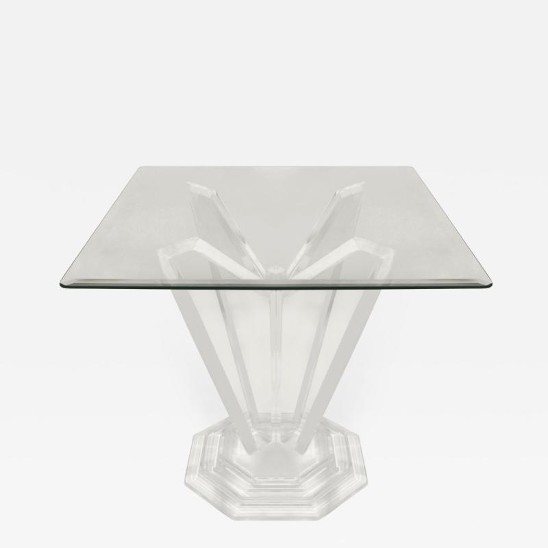 Sculptural Lucite Side Table With Stepped Base 1970s