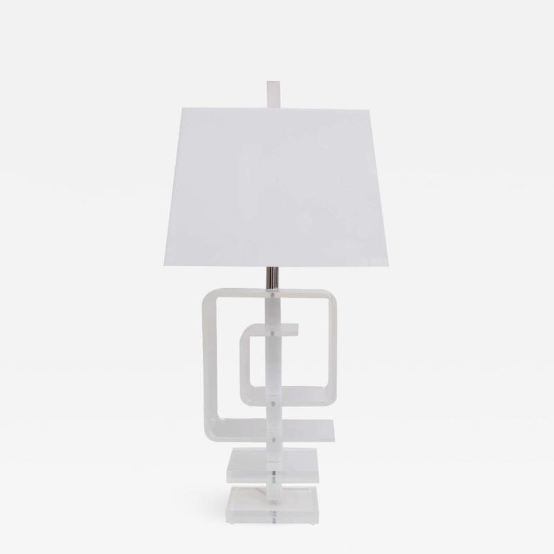 Sculptural Lucite Table Lamp