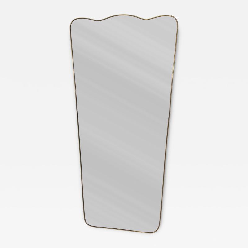 Sculptural Mid Century Modern Brass Mirror