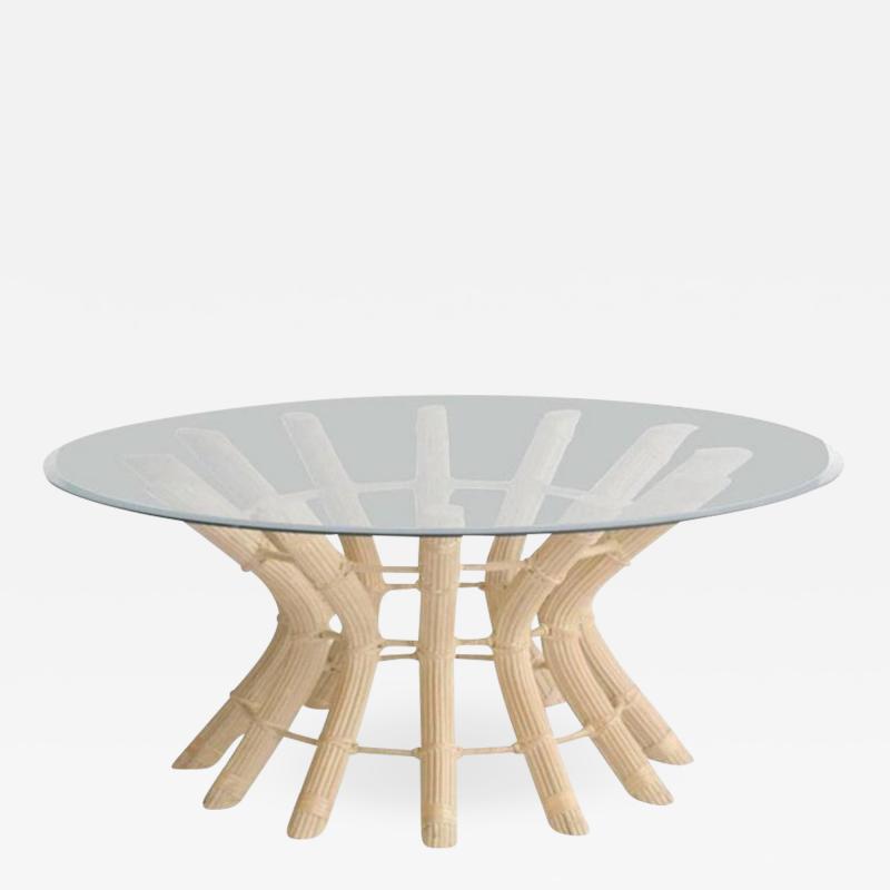 Sculptural Mid Century Rattan Cocktail Table
