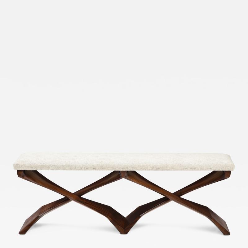 Sculptural Modernist Bench by Newman Krasnogorov