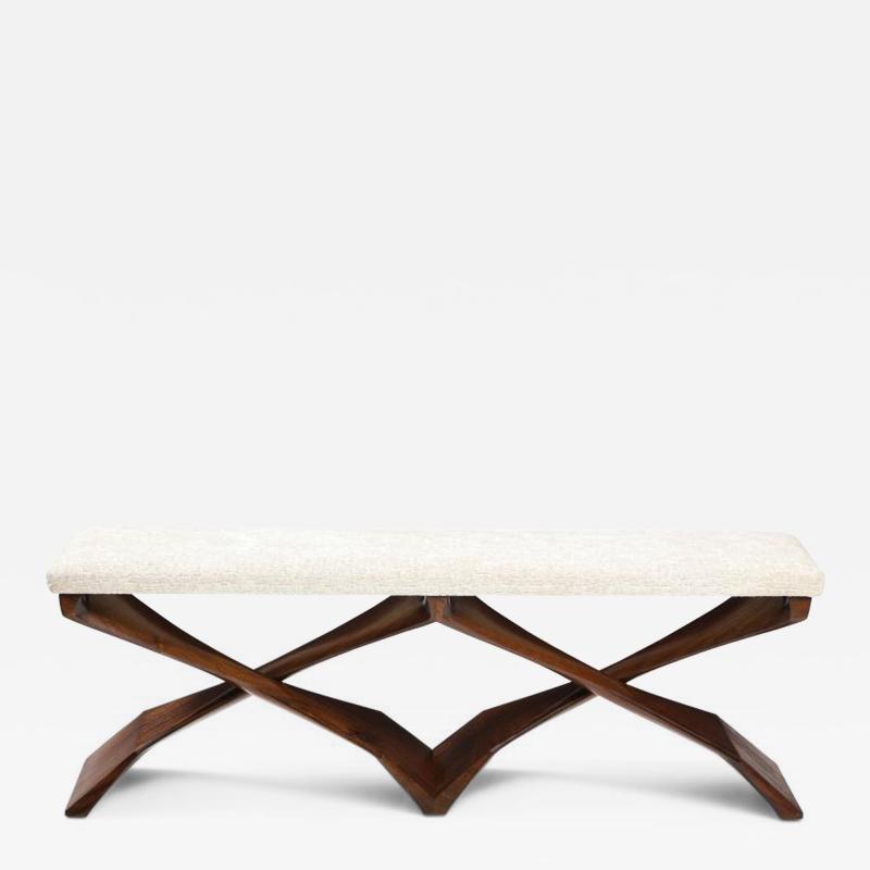 Sculptural Modernist Bench by Newman Krasnogorov