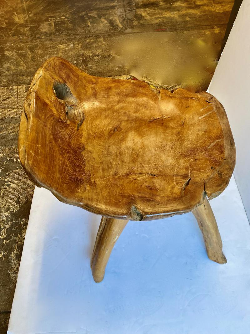 Sculptural Rustic Stool