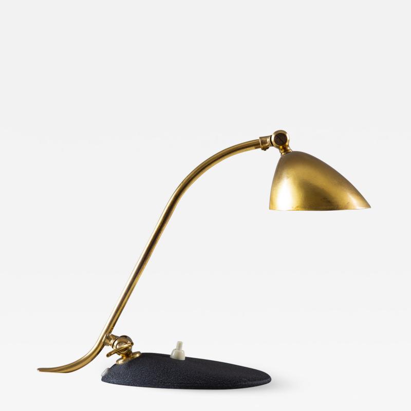 Sculptural Scandinavian Midcentury Desk Lamp in Brass