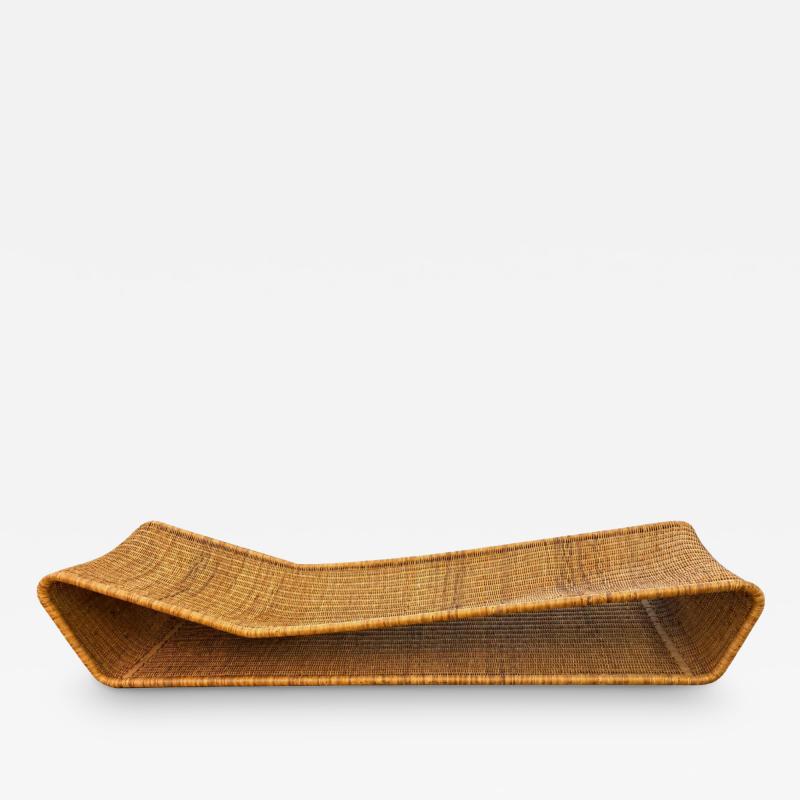 Sculptural Woven Rattan Chaise Lounge Italy 1960