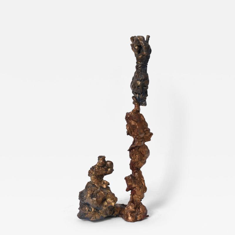Sculpture in gold bronze suggesting a group of female figures France 20th c 