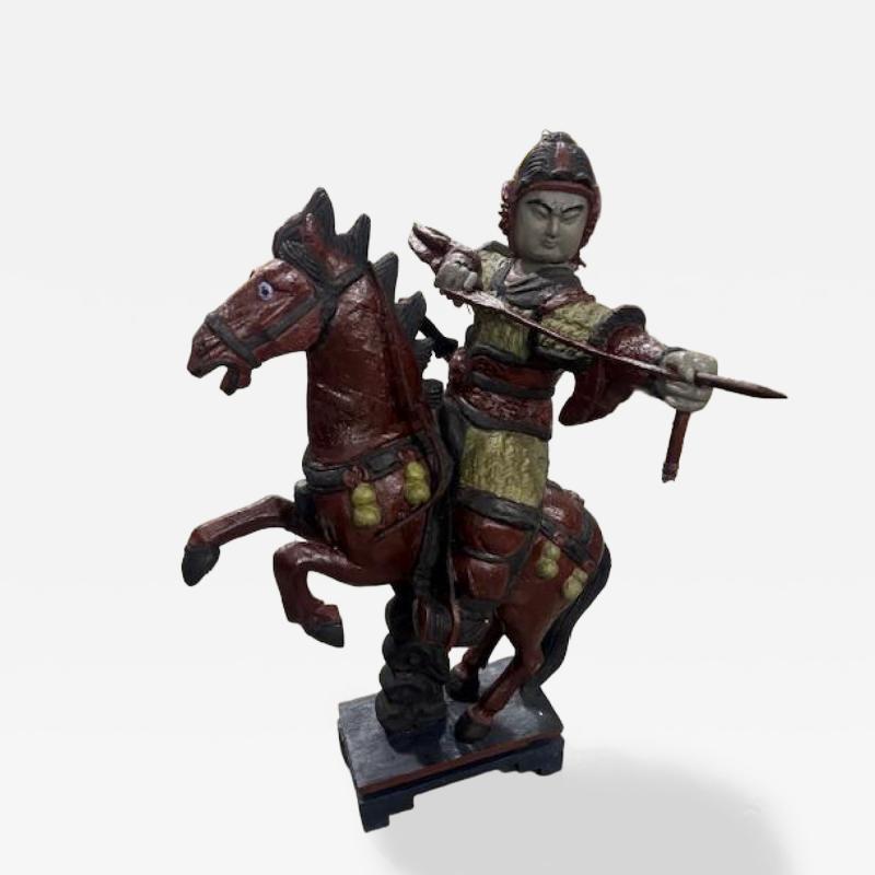 Sculpture of a Mongolian Warrior on Horse